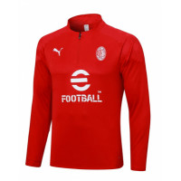 Милан тренировочная кофта на короткой молнии красная 2023/24 Милан тренировочная кофта на короткой молнии красная 2023/24