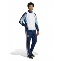 Реал Мадрид костюм спортивный на длинной молнии бело-синий с голубыми элементами 2025/26 Реал Мадрид костюм спортивный на длинной молнии бело-синий с голубыми элементами 2025/26