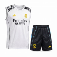 Реал Мадрид тренировочный комплект без рукавов белый с черным 2025/26